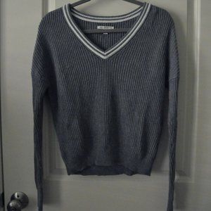 American Eagle V-Neck Sweater w/ Stripe Detail, XS
